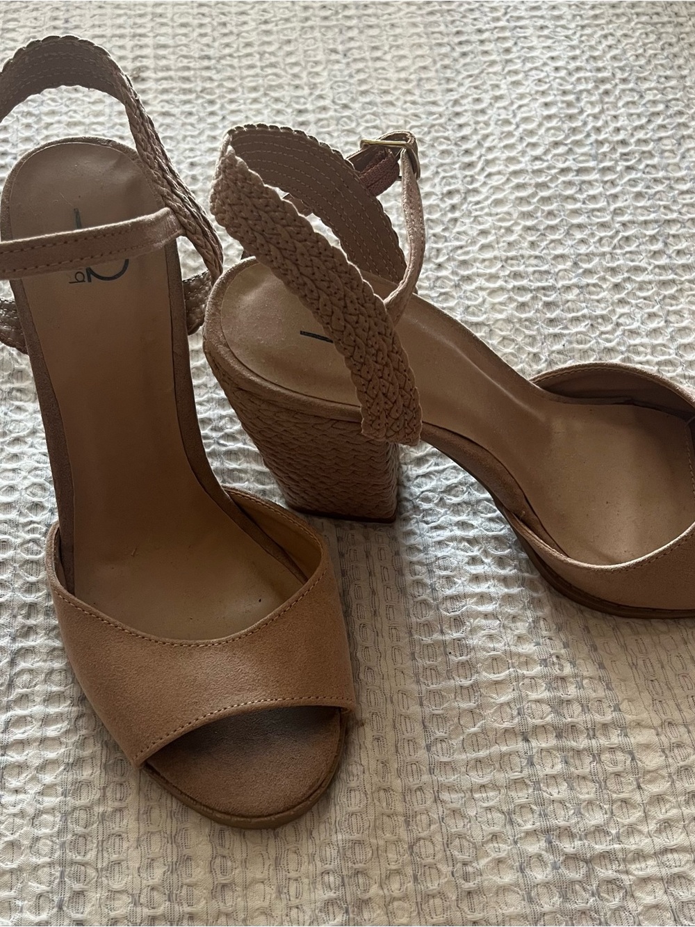 Bakers Tan Braided-Wrap Wedge Sandals